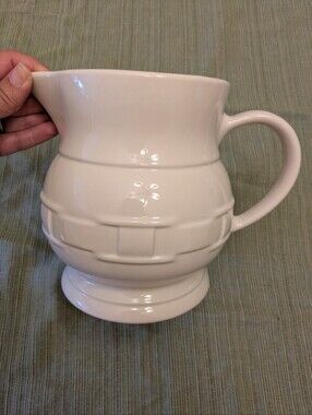 Longaberger Woven Traditions Ivory Pitcher - 78 Ounces - Made In USA